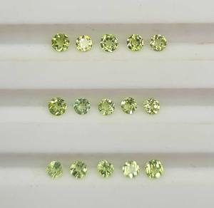 Lote de 100 Piedras Preciosas Sueltas de Peridoto Natural, Corte Redondo, 1.50-2.25 MM, Certificado IGI, para Joyería - Product Image 2