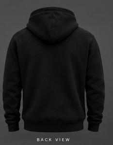 Sweat-shirt à capuche noir pour homme, coupe classique, logo sur le devant, poche, coton molletonné 320g, tricoté, vêtement d'hiver décontracté - Product Image 5