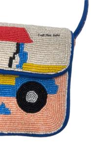 Elegante bolso de hombro con cuentas y bordados intrincados, bolso con cuentas y diseño de bordados coloridos, bolsos de cuentas hechos a mano. - Product Image 5