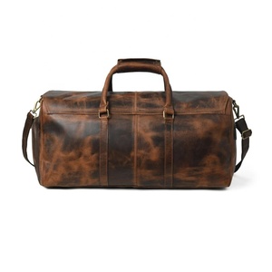 Sac de voyage vintage en cuir Crazy Horse pour homme avec compartiment à chaussures - Product Image 2