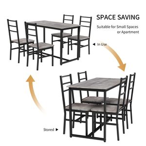 Set da Pranzo Stile Fattoria per 4 Persone, Kit Moderno Mid-Century di Tavolo e Sedie da 5 Pezzi per Sala da Pranzo - Product Image 4