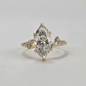3 CT 14k Yellow <b>Gold</b> Rhodium Plated D VVS2 Marquise Lab Diamond Engagement Anniversary Luxury <b>Cocktail</b> <b>Ring</b> - Product Image 2