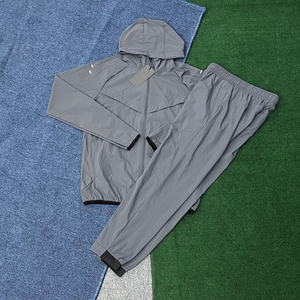ชุดวอร์มมีฮู้ดน้ำหนักเบาสำหรับทุกเพศ สีพื้น ซิป แขนยาว สวมใส่สบายๆ สำหรับฤดูใบไม้ผลิ ผ้าโพลีเอสเตอร์ระบายอากาศ กางเกงและเสื้อแจ็คเก็ต - Product Image 5
