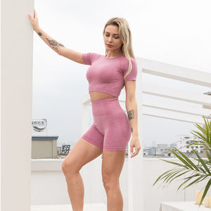 Ensemble de vêtements de sport de luxe pour femmes, 5 pièces, vente en gros : soutien-gorge de sport à dos croisé + veste de sport + short de sport + leggings de yoga - Product Image 4