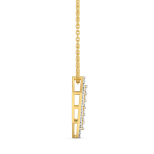 Collar colgante hexagonal de lujo con diamantes de corte princesa en cadena de oro amarillo chapado en oro de 18 quilates, unisex, para uso diario. - Product Image 3