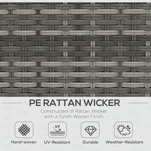 Set di Mobili da Esterno in PE Intrecciato Grigio a 5 Pezzi con Cuscini Imbottiti Spessi e Vano Portaoggetti, Elegante Divano Sezionale in Rattan PE - Product Image 4