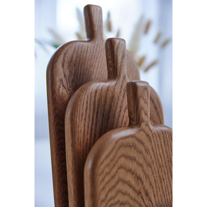 Ensemble de 3 planches à découper élégantes en chêne avec grain de bois riche et élégant, support vertical fin, parfait pour la cuisine et la découpe des légumes - Product Image 6