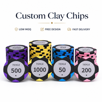 Jetons de poker en argile personnalisés avec plusieurs options de couleurs pour les réunions de famille et les séances de jeux de cartes de loisirs en intérieur