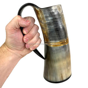 Venta al por mayor de Jarras de Cuerno de Buey-Juego de 12 Jarras de Cerveza Medievales para Tabernas (MOQ 50) - Product Image 4