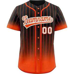 Maillot de baseball unisexe de qualité supérieure en gros, respirant, à manches courtes, imprimé, avec cordon de serrage, 100 % polyester, col en V - Product Image 1
