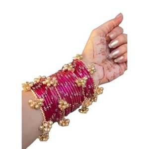 STAR IMPEX 2026 Trendy Multi Color Glass Churi Churiyan Golden Kashmiri Jhumki Shining Ghungroo <b>Bangles</b> Wedding Party Wear EID - Product Image 1