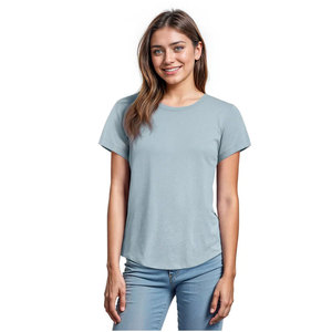 Camiseta de Algodón 100% Estampada para Mujer - Linda Camiseta de Verano Ecológica con Cuello Alto de Secado Rápido y Transpirable para Uso Diario Básico - Product Image 4