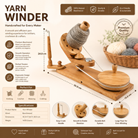 Enrouleur de Fil Artisanal en Bois de Hêtre – Outil de Bobinage de Pelotes de Fil en Bois pour Tricot et Crochet – Accessoire de Table Lisse et Pratique pour l'Artisanat