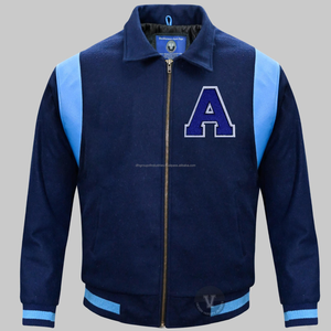 Chaqueta universitaria personalizada directamente de fábrica, chaqueta con letras de béisbol, chaqueta de baloncesto Unisex de calidad premium de lana - Product Image 3