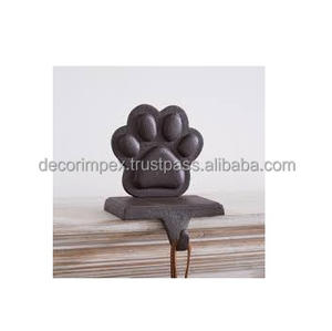 Cast Iron Dog Paw <b>Christmas</b> <b>Stocking</b> Holder, 6.5-inch Height, Holiday Season Decoration - Product Image 1