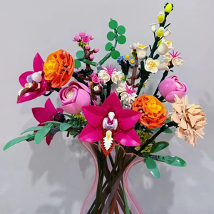 Bouquet de fleurs roses romantiques, ensembles de blocs de construction 10342, compatibles avec les particules Legoed, adaptés aux cadeaux de Noël - Product Image 3