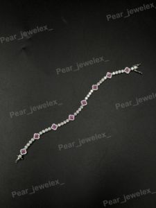 Luxury Pink Clover Moissanite Diamond Bracelet Iced Out 925 Silver Unique Fashion Jewelry For Women <b>Men</b> Gift - Product Image 5