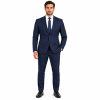 Costume d'affaires formel pour homme avec logo personnalisé, 2 boutons, revers cranté, coupe ajustée, infroissable, couleur unie, 3 pièces (veste, pantalon)