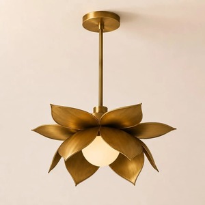 Wholesale Customizable Modern Bronze Floral <b>Ceiling</b> Pendant <b>Light</b> With Petal Design Lighting Fixture - Product Image 2