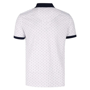 Polo en coton à pois blancs pour homme, manches courtes, décontracté, respirant, design en tissu Oxford - Product Image 2
