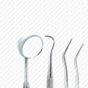 Dental Examination Tools Kit Of 4 PCS Explorer <b>Sickle</b> Scaler Tweezers Mirror Stainless Steel Dental Diagnostic Kit CE Certified - Product Image 5