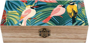 Caja de almacenamiento de madera ecológica con tapa grabada con láser, caja organizadora de joyas de recuerdo decorativa rectangular - Product Image 2