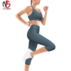 NURAK Wear XXL Women's Yoga Set Breathable Quick Dry Sports Bra <b>Leggings</b> Custom Logo Waist Solid <b>Pattern</b> for Workout In 2026 - Product Image 4