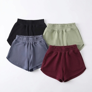 Wholesale Custom Women's Breathable 100% Cotton Fleece Terry <b>Athletic</b> Summer Shorts Skinny Fit Elastic Waist - Product Image 3