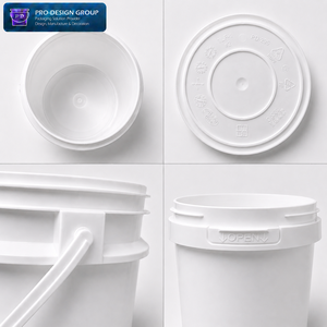 1L Food Grade Plastic Beverage Powder Bucket with Handle and Flat Lid for Powder Packaging, Airtight Round Container - Product Image 5