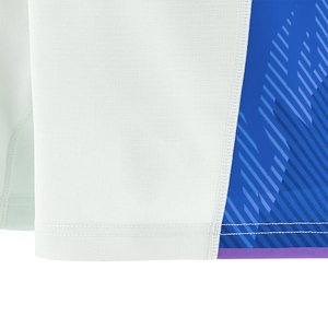 Pantalones Cortos Deportivos de Secado Rápido con Estampado Geométrico Blanco y Azul para Hombre, Cintura Elástica, Largo Medio, Impresión por Sublimación - Product Image 4