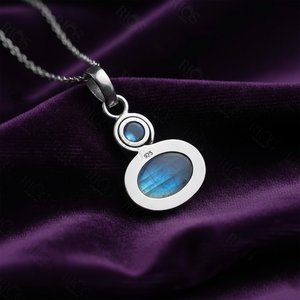 Pendentif en argent 925 plaqué or avec opale, forme goutte d'eau vintage, serti clos, solitaire, pour fiançailles, unisexe, à porter au quotidien - Product Image 4