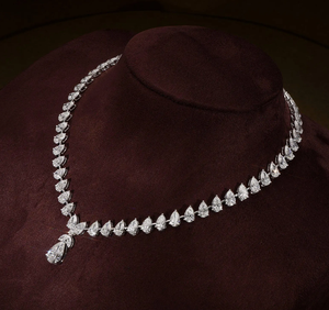 Collar con Colgante de Diamante Cultivado en Laboratorio, Certificado IGI, Plata, Estilo Vintage, Corte Pera, Corazón, Joyería Fina Romántica, Regalo para Mujer - Product Image 3