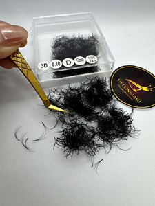 Extensions de cils Vietkinglash 3D 12mm, bouquets de volume préfabriqués faits à la main, noir mat, plateaux de cils de haute qualité, fournitures en gros - Product Image 2