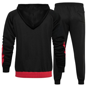 Men Casual Cotton Athletic Tracksuit Outfit <b>Set</b> Hoodie Jogger Pants Daily Fashion Sportswear Wear - Product Image 2
