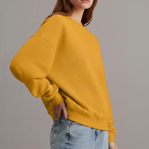 Sudadera informal de gran tamaño, mezcla de algodón, cómoda, holgada, con cuello redondo, manga larga, estilo urbano, para uso diario - Product Image 3