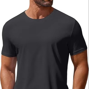 T-shirt habillé tendance pour homme 2025 – 100 % coton respirant, séchage rapide, col rond, motif lettres, manches courtes, coupe ample, anti-boulochage - Product Image 1