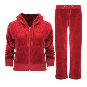 Custom Diamond Two Pieces <b>Velour</b> Rhinestone Ladies Women <b>Sweatshirt</b> and Pants Velvet Set Hoodie and Jogger Casual Tracksuit - Product Image 1