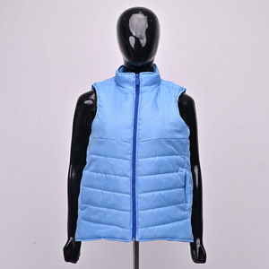Chaleco Acolchado Sin Mangas para Hombre, Color Azul Claro, Cuello Alto, Cierre de Cremallera, Resistente al Viento, Ropa Casual de Otoño con Logotipo Personalizado - Product Image 1