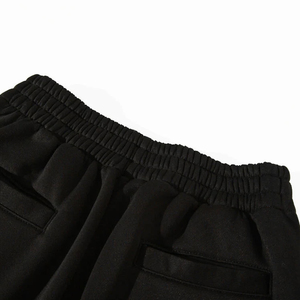 <b>Men's</b> Black Flare Pants <b>Elastic</b> <b>Waist</b> Drawstring Casual <b>Trousers</b> with Side Pockets - Product Image 5