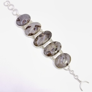 925 Silver Charm Statement Bracelet with Natural Agate Gemstone Classic Wedding Party and Gift Jewelry Hot Sales 2026 - Product Image 4