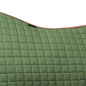 Tapis de selle en cuir et polycoton tweed pour chevaux, personnalisables avec logo brodé, pour le saut d'obstacles, la compétition anglaise et l'usage polyvalent. - Product Image 2