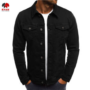 Veste en jean personnalisée de qualité supérieure pour hommes, fermeture à boutons avec logo personnalisé, motif uni - Product Image 5