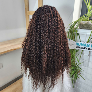 Burmese Curly Glueless <b>Wigs</b> Human Raw virgin Hair <b>closure</b> transparent/HD lace - Product Image 3