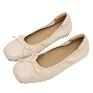 Ballerines en cuir souple pour femmes Ann'S, style minimaliste, décontractées, plates, blanches - Product Image 3