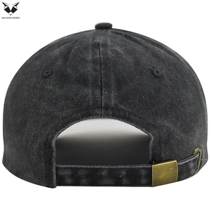 New Arrival Customized Made Charcoal Grey Color Distressed Vintage Style Outdoor Wear Customized Made Beach Baseball <b>Cap</b> - Product Image 6