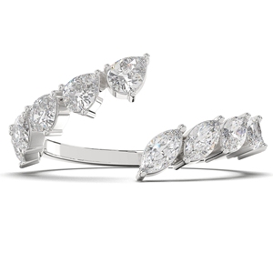 Anillo de Plata de Ley 925 con Diamante Moissanite de Corte Mixto, Diseño Abierto, Regalo de Compromiso para Mujer - Product Image 1