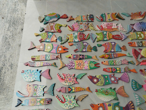 Decoración de Pared de Peces de Madera Coloridos Hechos a Mano, Adorno Colgante Tropical Costero, Buen Precio, Tema de Criaturas Marinas - Product Image 2