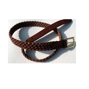 Lightweight Men's and Women's Leather <b>Belts</b> with <b>Knitted</b> Design Brass Buckle Smart Equestrian Clothing - Product Image 1