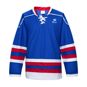 Maillot de hockey sur glace léger, à séchage rapide, anti-humidité, grande taille, avec tissu flexible pour hommes, pour l'entraînement en équipe et les matchs. - Product Image 1