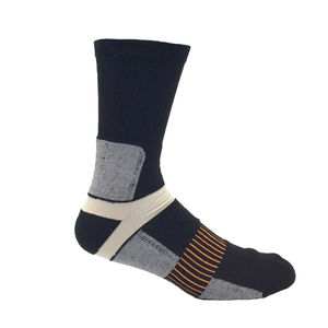 Chaussettes pour hommes, respirantes, tricotées, à rayures, noir, gris, orange, vêtements de sport d'automne - Product Image 4